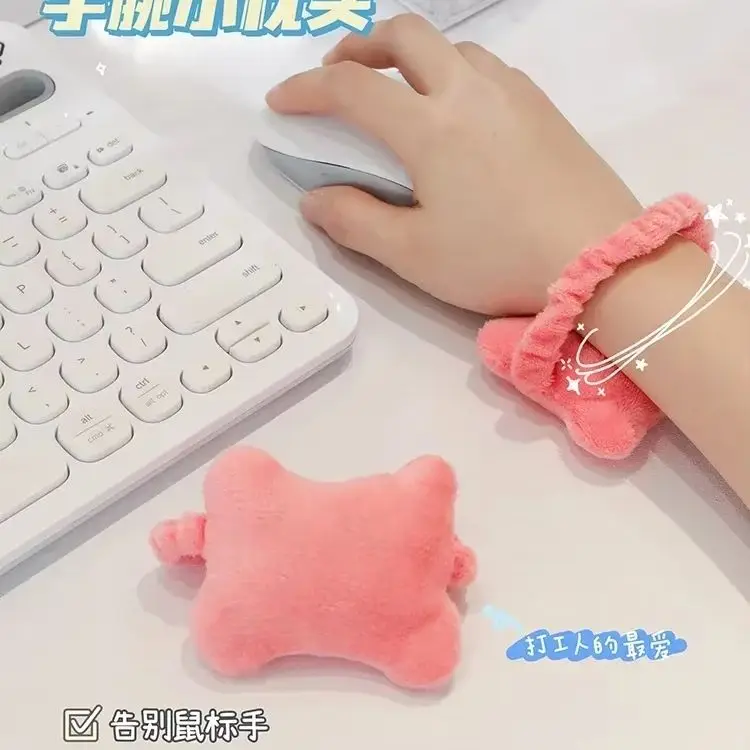 Almohada de mano de felpa, protector de muñeca para ratón, reposamuñecas para ratón, soporte para muñeca, cojín, banda para el pelo, banda elástica, reposamanos antidesgaste - imagen 3