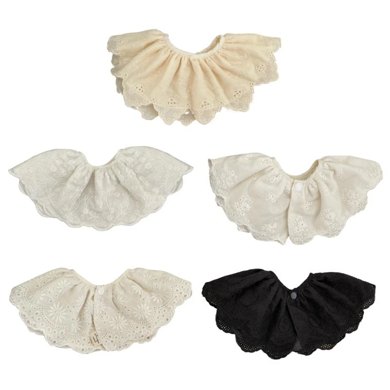 M76C Baberos encaje para bebé, Baberos para bebés pequeños, Baberos algodón para bebés, bufanda para babas, Baberos para a - imagen 3