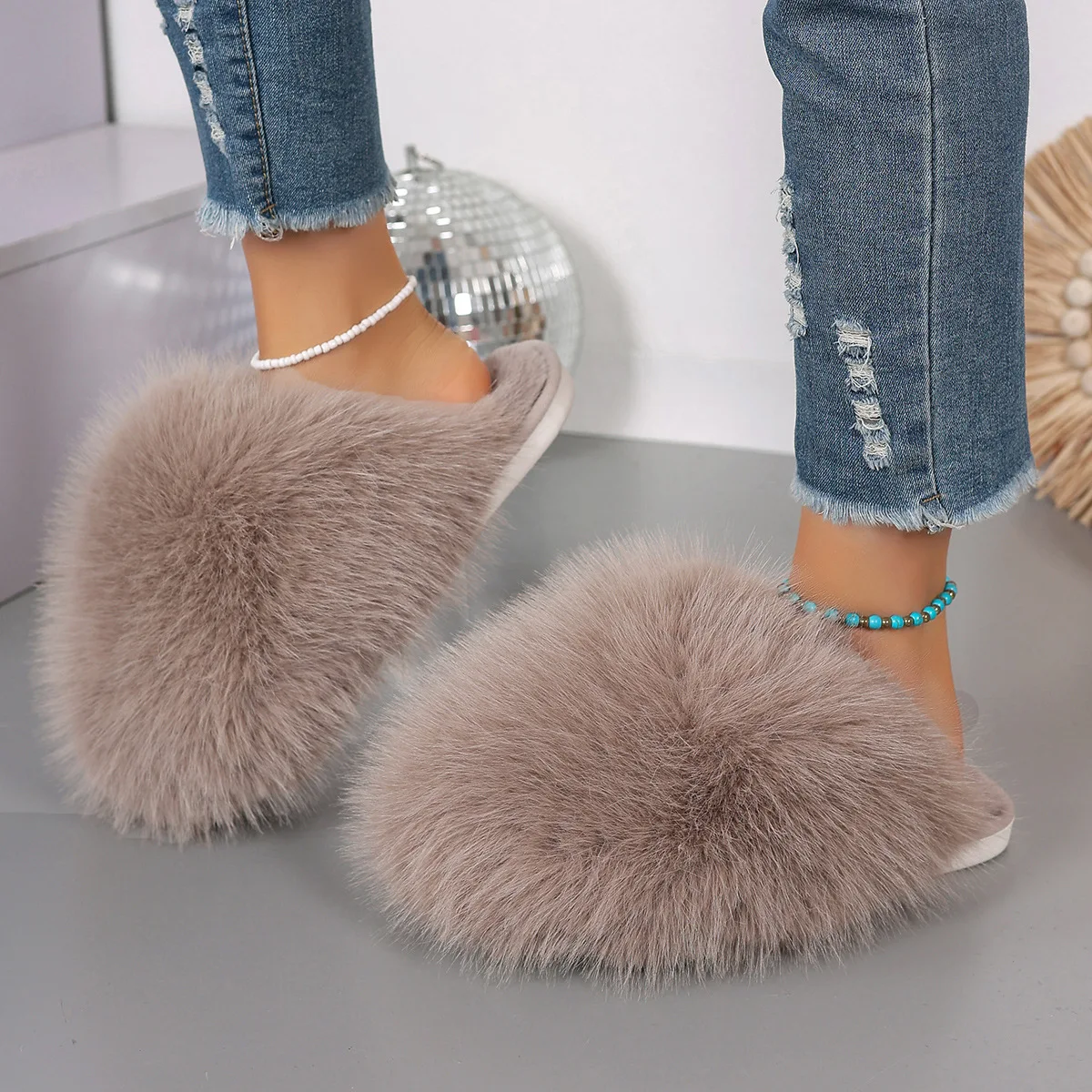 Zapatillas de casa mullidas para niñas con suela antideslizante - imagen 2