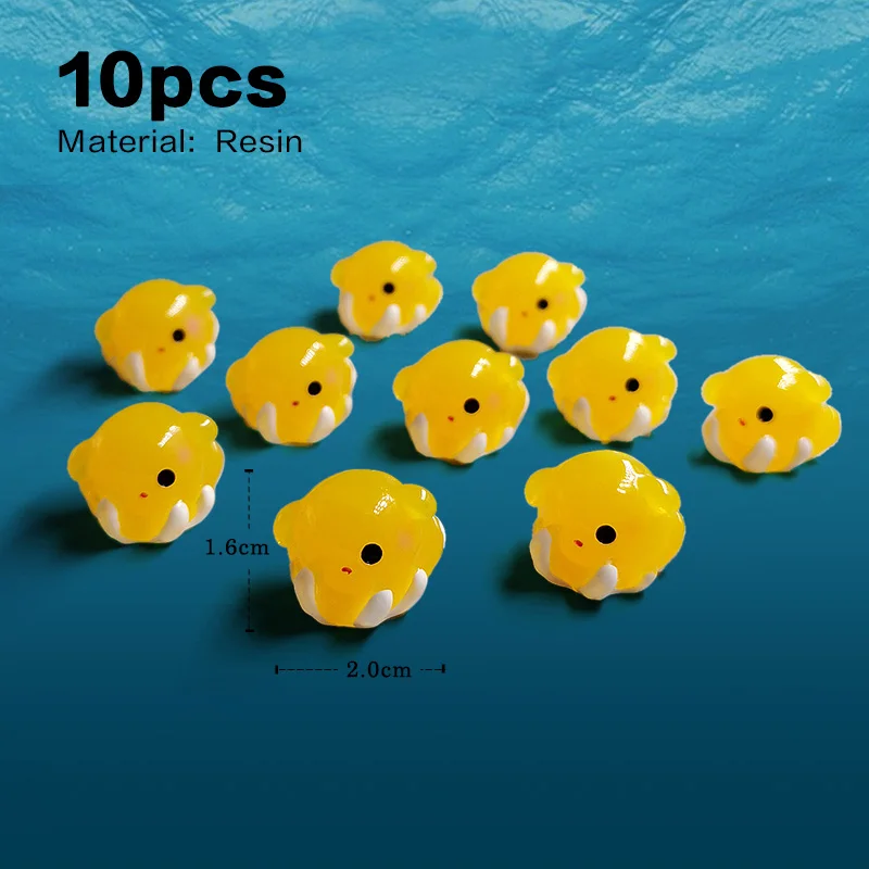 10pcs Yellow Octopus