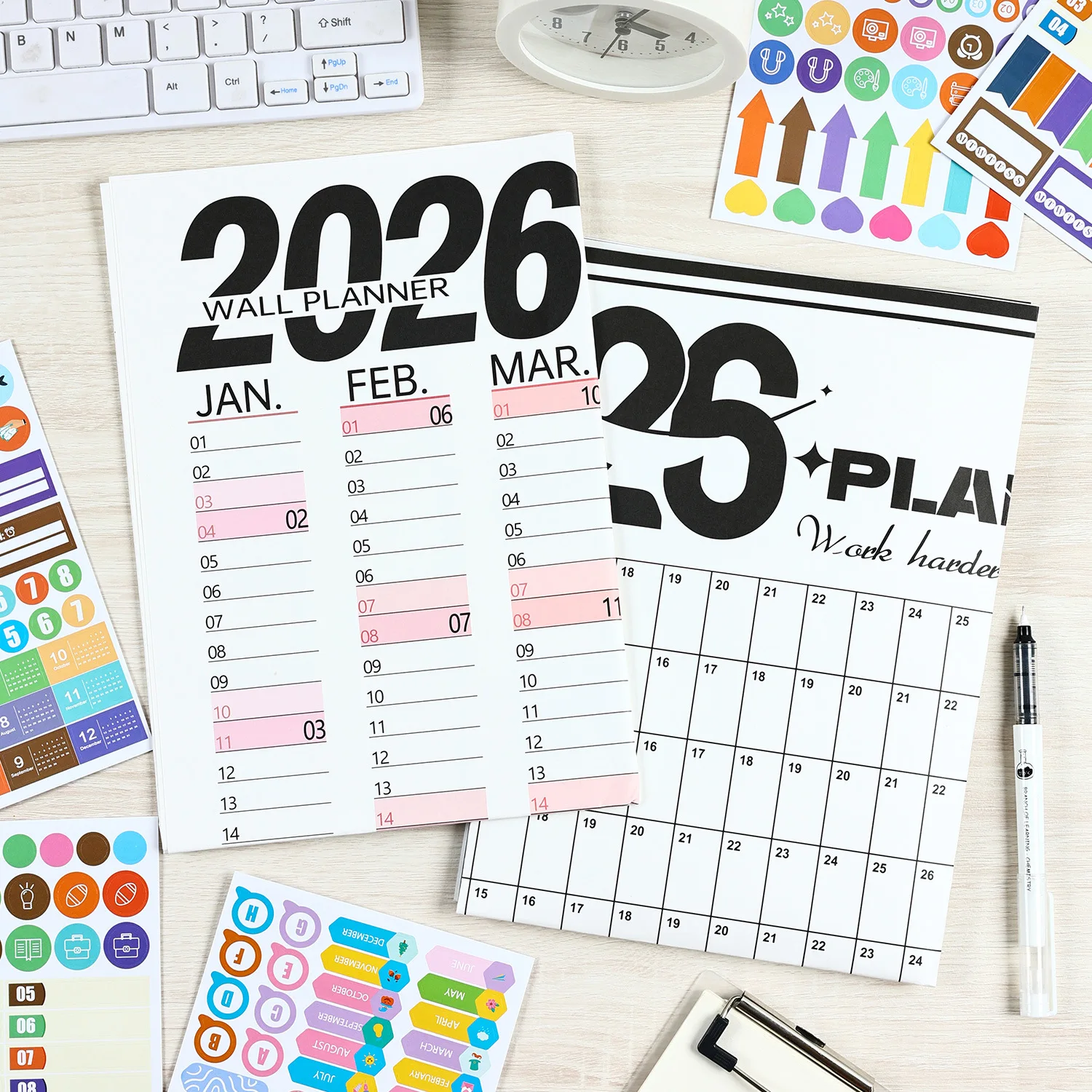 Calendario 2026 con horario, Material creativo para diario DIY, suministros para estudiantes, papelería - imagen 2