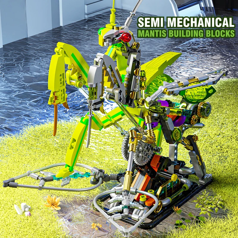 Robot Mantis de bloques de construcción con luz – Juguete STEM - imagen 5