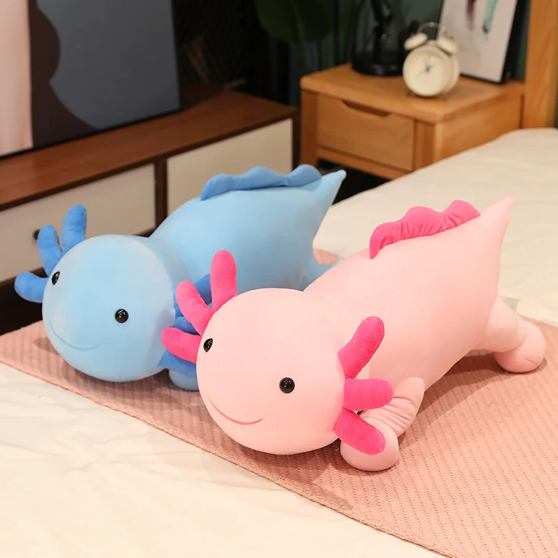 Peluche axolotl bebé gigante tumbado con rostro sonriente - Regalo - imagen 3