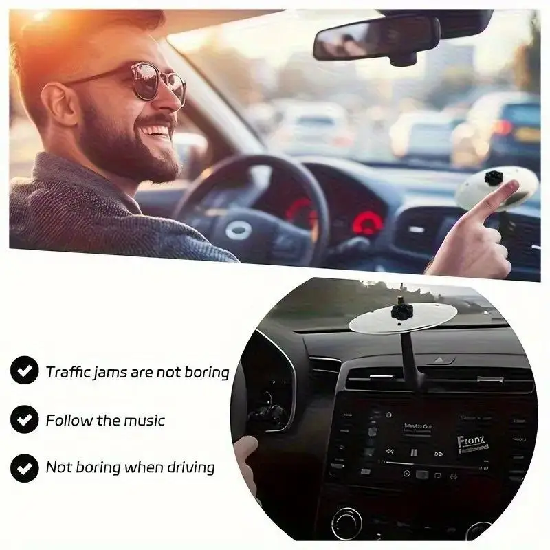 Nueva decoración de platillos de percusión para coche, platillo Crash para coche, ventilación de aire, platillo para coche, Mini tambor para amantes de la música, vehículos adecuados para Interior - imagen 3