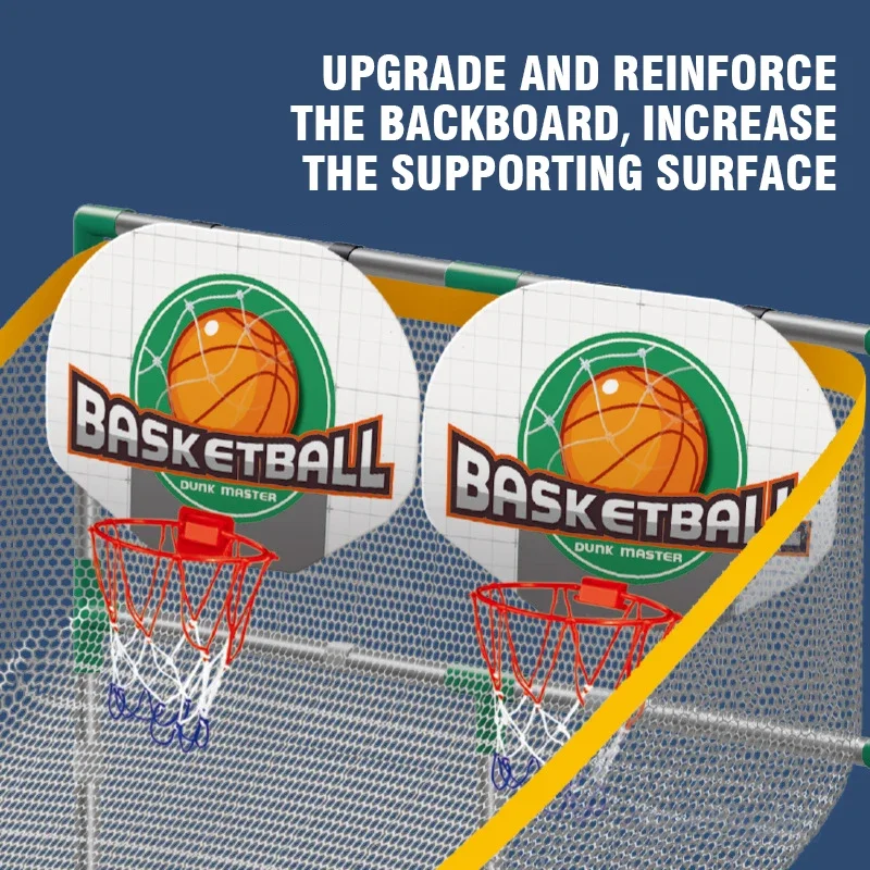 Máquina de tiro de aro de baloncesto grande para niños, juego interactivo de competición para deportes al aire libre y interiores, 2 batallas deportivas
