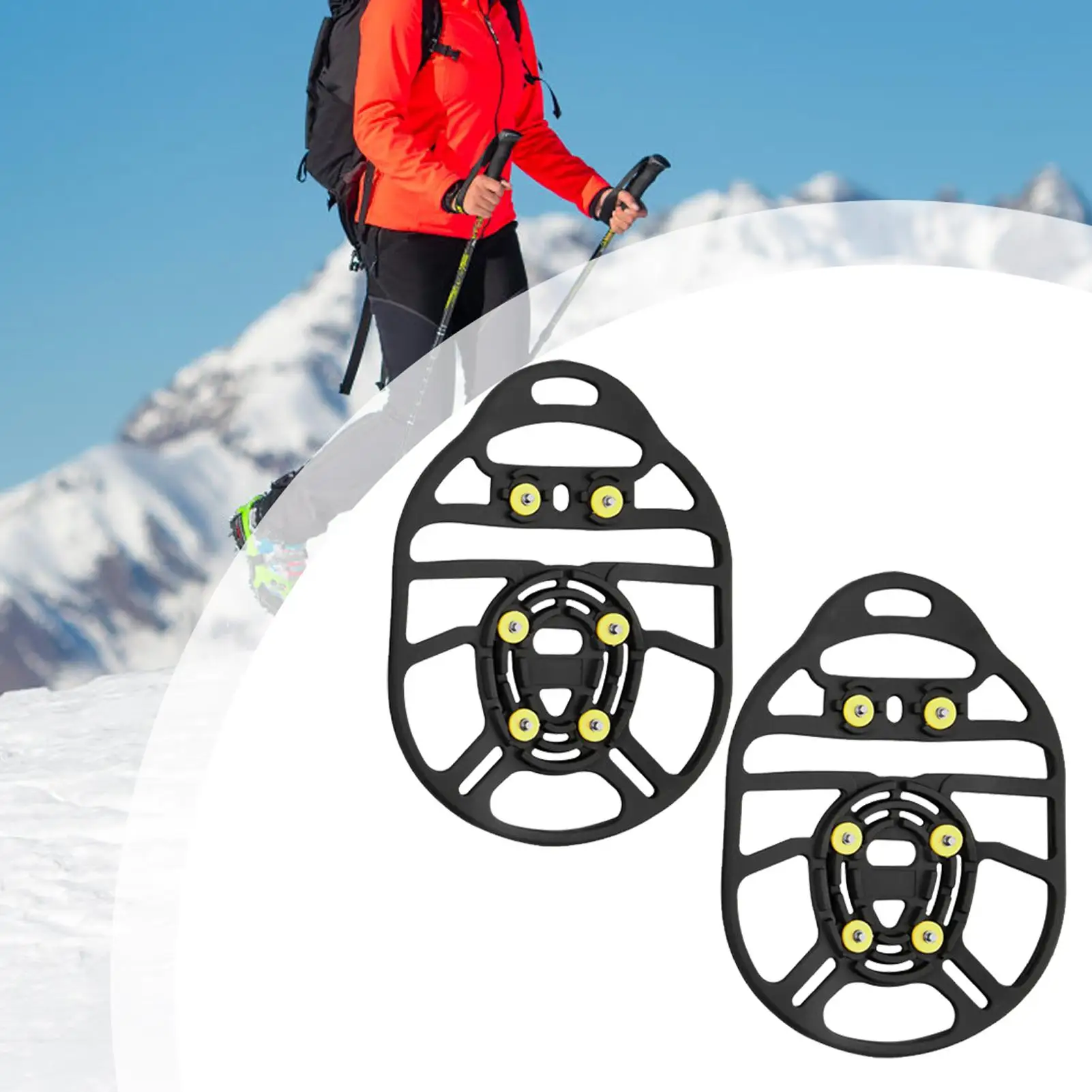 Crampones en uso sobre terreno nevado