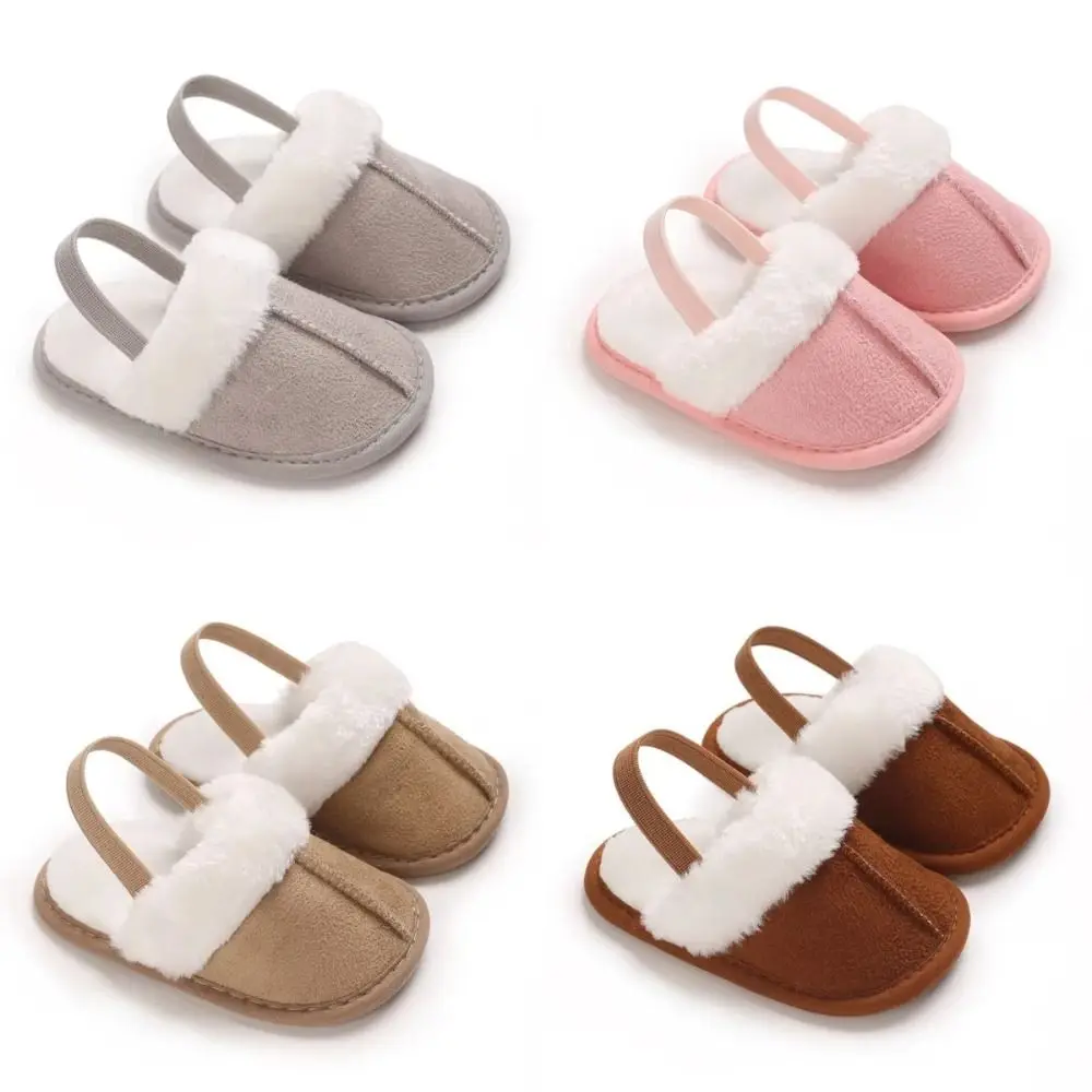 Zapatillas de algodón para bebé de 0 a 18M con aislamiento, zapatos cálidos para caminar en interiores para invierno, zapatos cómodos de suela suave para niños pequeños