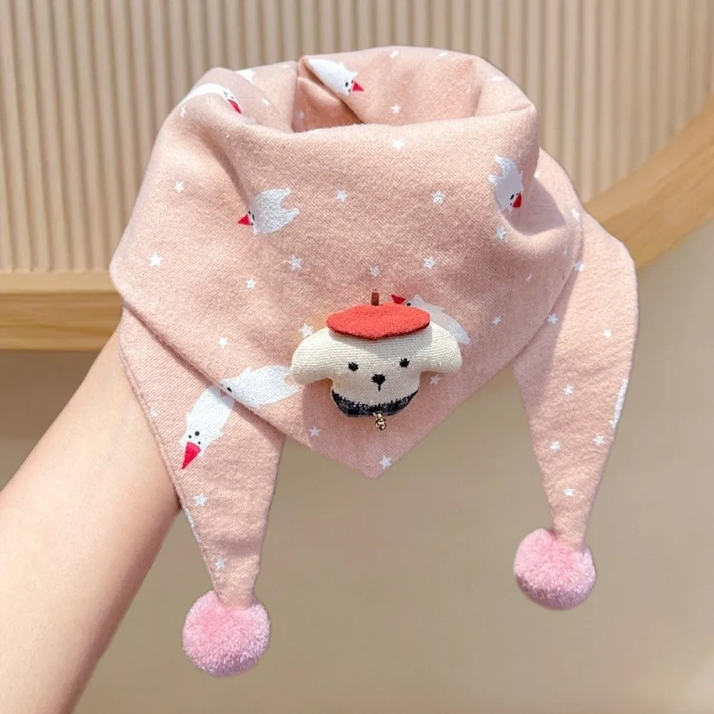 Nueva bufanda triangular de algodón de dibujos animados, cubierta gruesa de invierno cálida para el cuello para niños, pañuelo para el cuello a prueba de viento para niños al aire libre - imagen 4