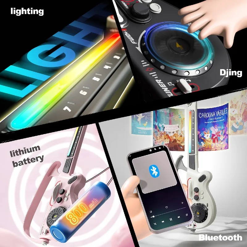Guitarra eléctrica de juguete con luces LED y sonidos divertidos - imagen 2