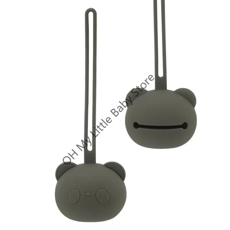 Almacenamiento chupete M76C para estuche, soporte colgante con forma Panda silicona, Hol simulado sin BPA - imagen 5