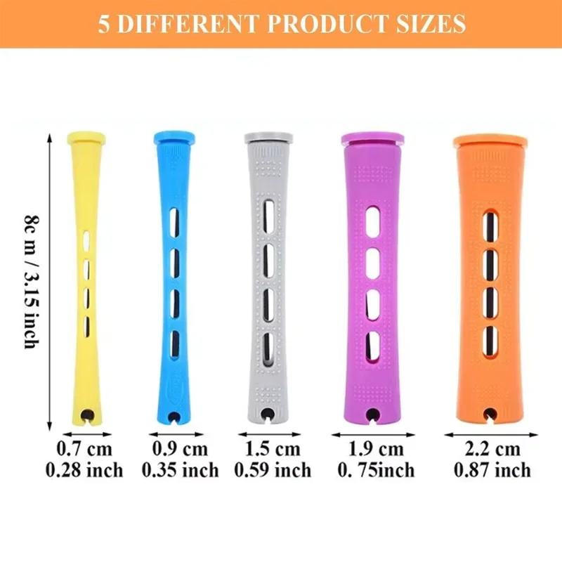 Varillas de planchas de plástico frío, 5 tamaños de rizador, 20 piezas de varillas onduladas para permanente, varillas permanentes, rizadoras, herramientas de peinado - imagen 2