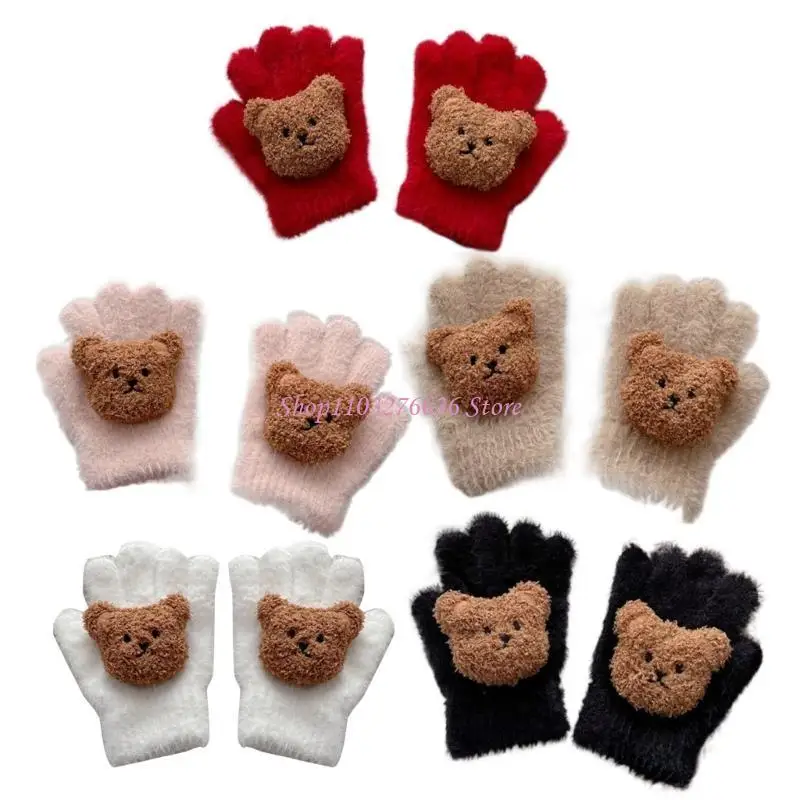 Manoplas de invierno para niños con diseño oso – Suaves y cálidas - imagen 4