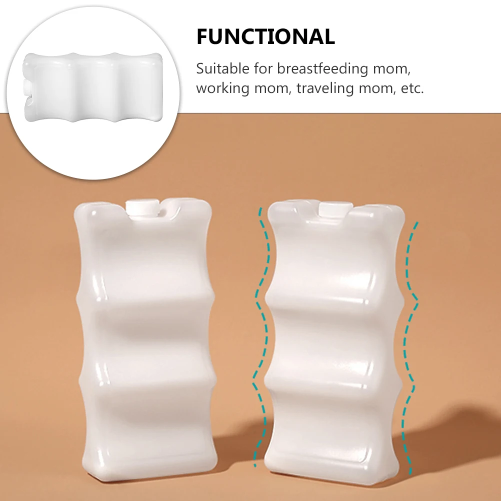 Bolsa de hielo Paquete de almacenamiento de leche materna Enfriador Tamaño compacto Forma contorneada Se adapta a botellas de leche Mantiene fresco Portátil Ligero - imagen 3