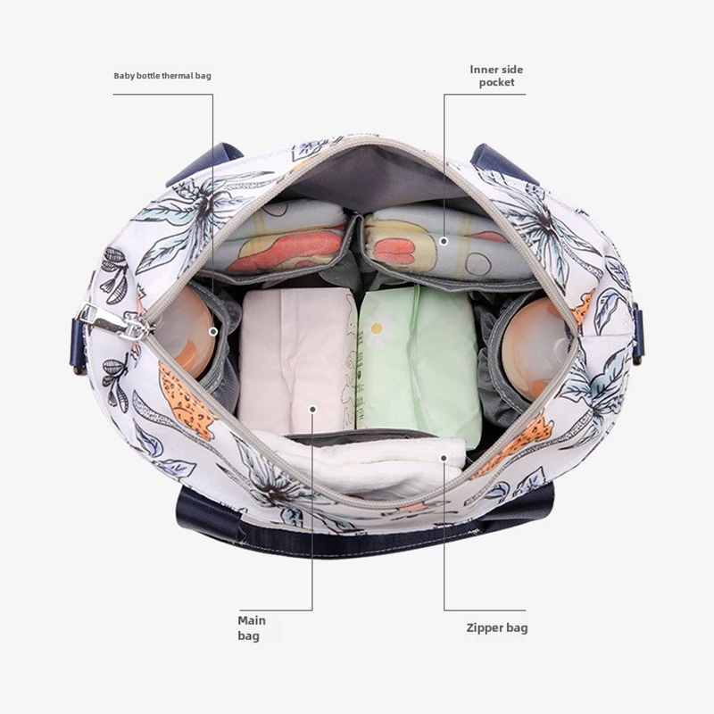    Lequeen, nueva bolsa de viaje de maternidad para mamá, bolso de hombro negro, bolso de mano con separación de ropa seca y húmeda, bolsa para cochecito de pañales de bebé - imagen 5