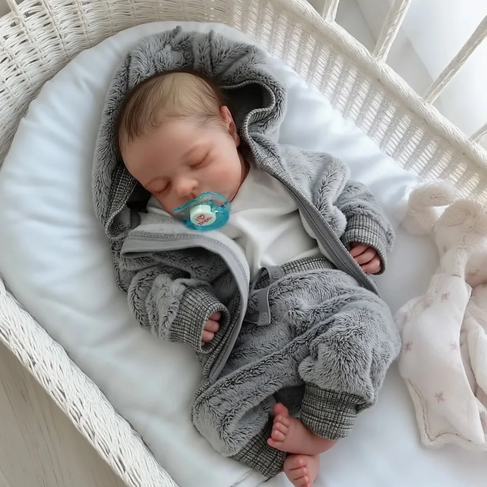 Levi Twins Muñeca Reborn de vinilo lavable con piel 3D venas visibles - imagen 3