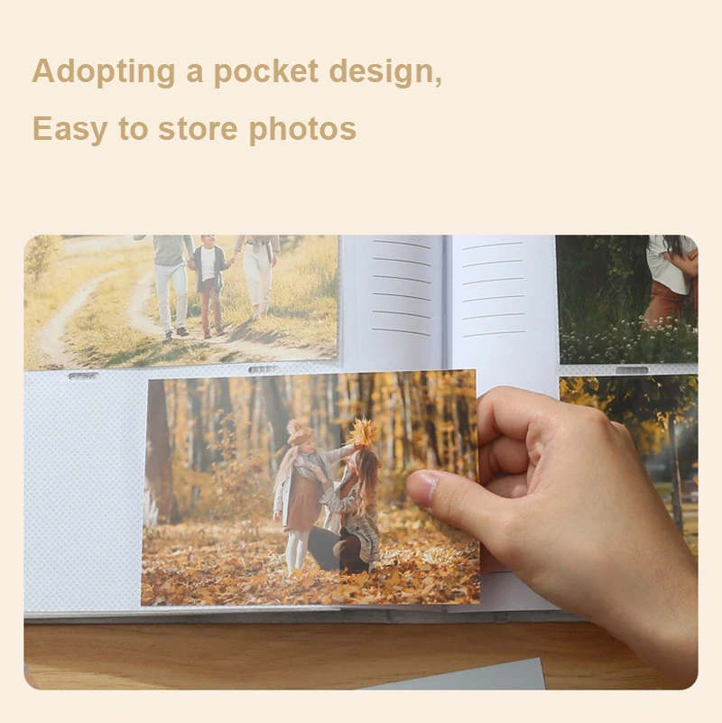 Álbum de fotos de bebé, colección de fotos de crecimiento para recién nacido, grabable, 200 Uds., álbum de fotos de 6 pulgadas, bolsa central de papel de gran capacidad, recuerdo Albu - imagen 3