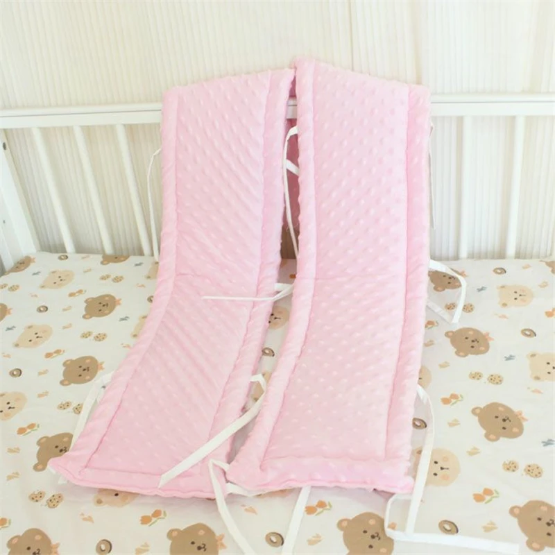 2 unids/lote de parachoques de cuna de borde envolvente de cama antimordedora de algodón grueso para recién nacidos, tira protectora, cojín lateral de cama empalmado para niños - imagen 2