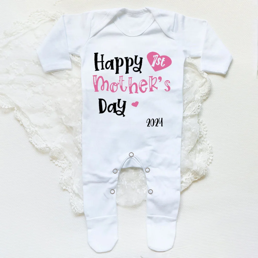 Feliz 1er Día de la Madre 2024 Babygrow Sleepsuit Regalo del Día de la Madre Pijamas de crecimiento para bebés Nuevos regalos de mamá Traje del Día de la Madre recién Nacido - imagen 4
