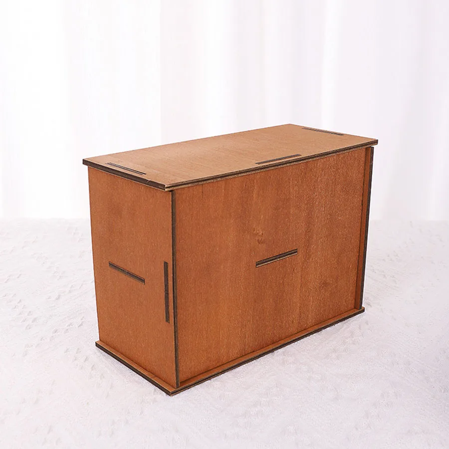 Caja de almacenamiento Retro de madera maciza, cesta de escritorio para libros, aperitivos, frutas, cosméticos, cajas organizadoras, ropa de cama para el hogar, cesta para habitación - imagen 4