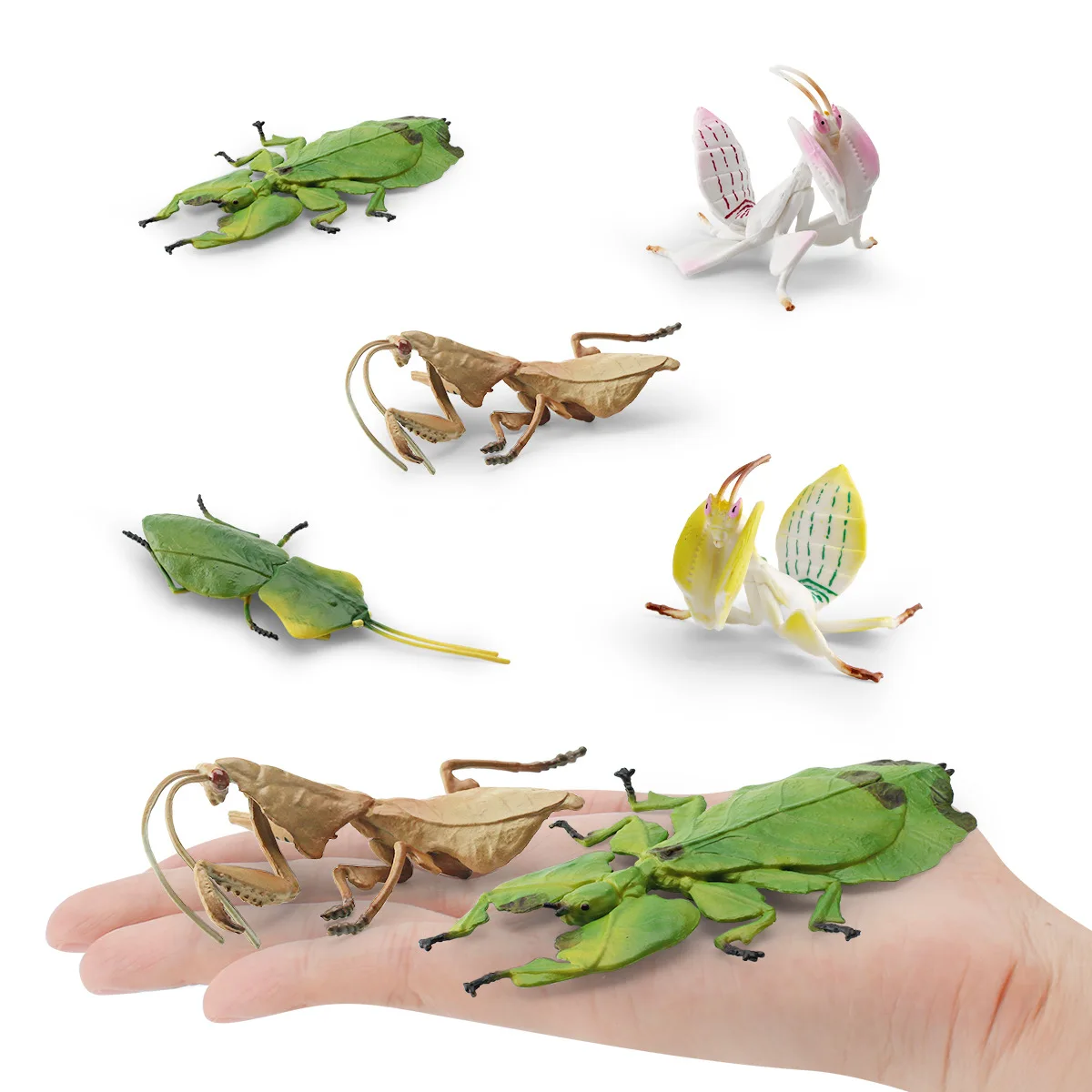 1 Uds. Modelos realistas de insectos y animales, Mantis creativo de hoja muerta, figuras de juguete de insectos de hoja gigante a la moda, artesanía clásica para decoración del hogar - imagen 4