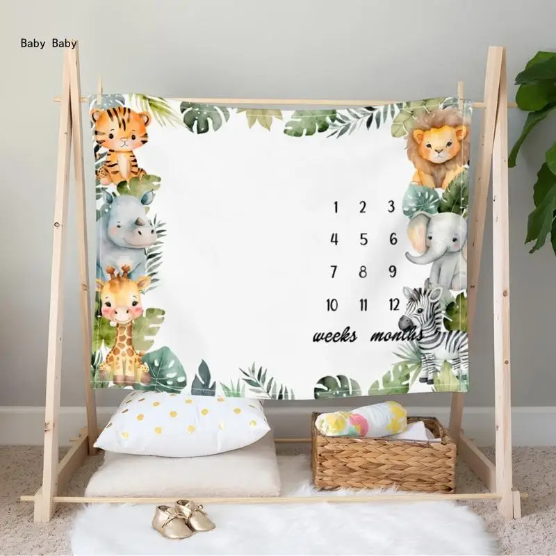 Manta hitos para recién nacidos, regalo ducha fondo crecimiento mensual para primer año, regalo ducha Q81A - imagen 5