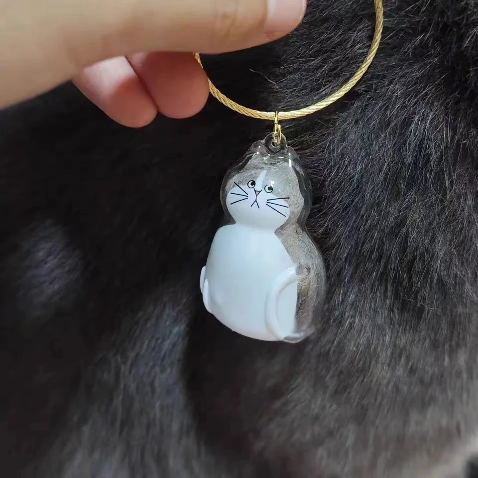 En stock, cápsula de enlace brillante, juguetes kawaii transparente, contenedor de piel de mi mascota, colgante de gato Siamese Tabby Hachi, figuras de colección - imagen 3