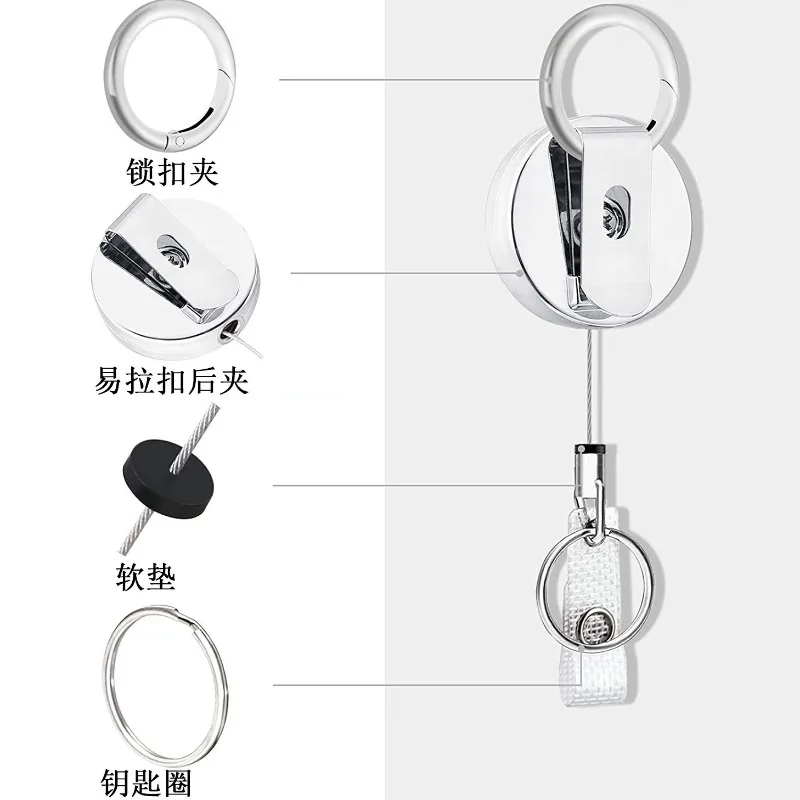 Metal retráctil enfermera insignia carrete Clip titular de la insignia estudiantes médico titular de la tarjeta de identificación llavero - imagen 4
