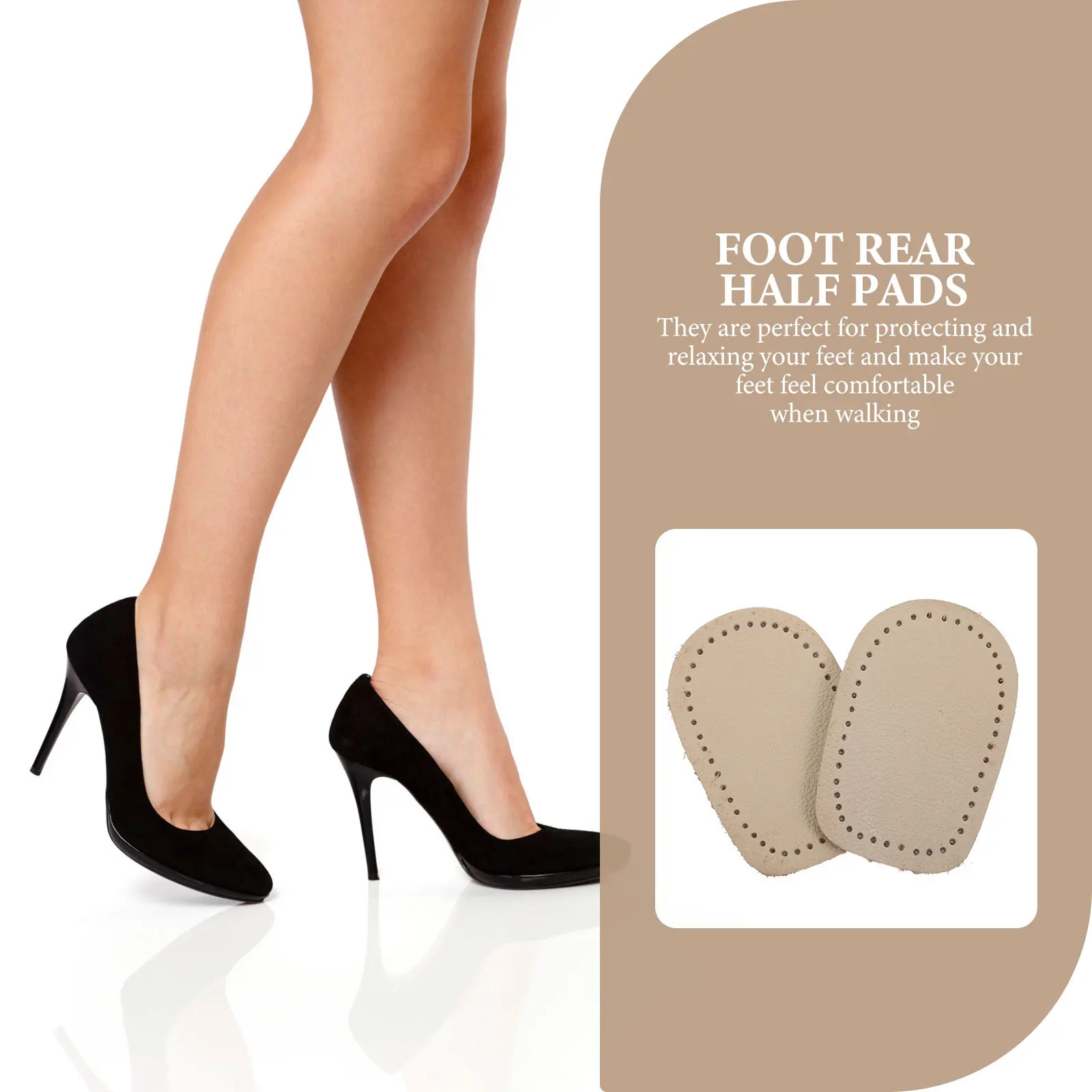 Almohadillas para los pies, plantillas de vaca de grano completo, absorción de impacto, alivio del dolor en el talón para caminar, correr y bailar - imagen 5