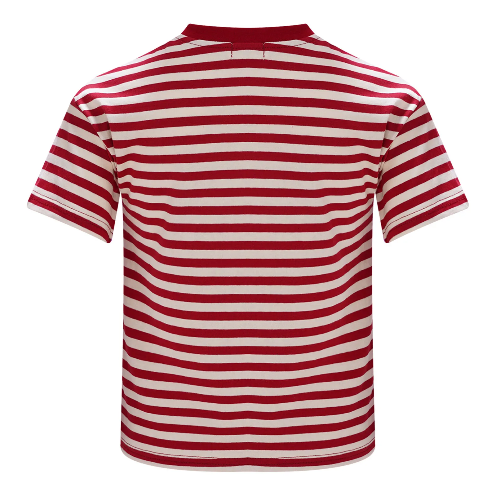 Camiseta a rayas para niños y niñas, Tops informales de manga corta con cuello redondo, jersey de ajuste Regular, ropa de calle informal de verano - imagen 3