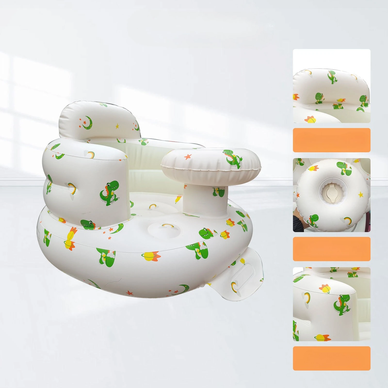 Asiento inflable portátil para bebés de 3 a 36 meses, asiento de sofá plegable para niños, para aprender a sentarse, alimentar, herramientas de Camping - imagen 4