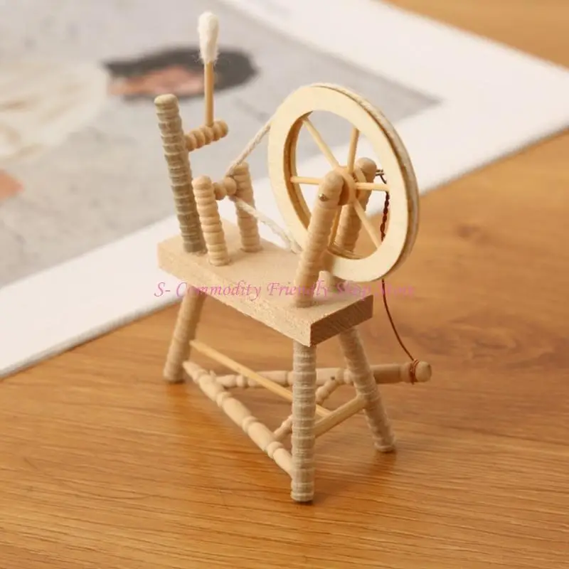 85ae retro 1/12 casas muñecas Spinnings Modelo ruedas Muebles con detalles realistas - imagen 3