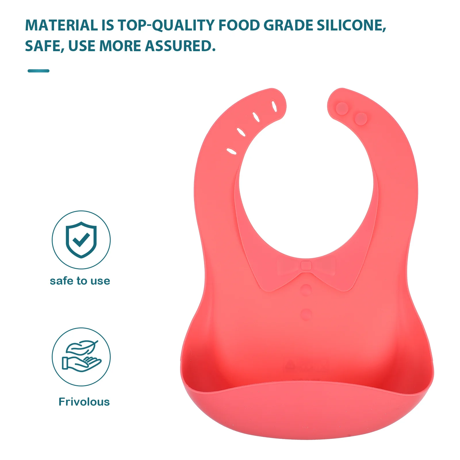 Babero de silicona para bebé, impermeable, ajustable, 4 niveles, suave, cómodo, estilo de dibujos animados, babero de alimentación para niños pequeños con receptor - imagen 4