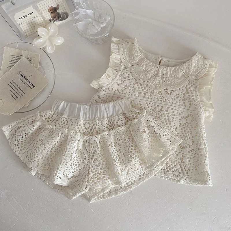 MILANCEL Conjunto bebé verano camiseta flores y pantalón corto