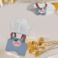 peach overalls set