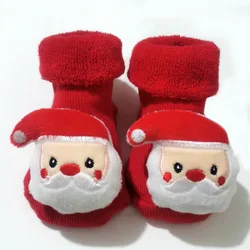 Calcetines de algodón antideslizantes para bebé – Diseño navideño