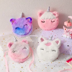 Bolso infantil de felpa con unicornio – Monedero para niños