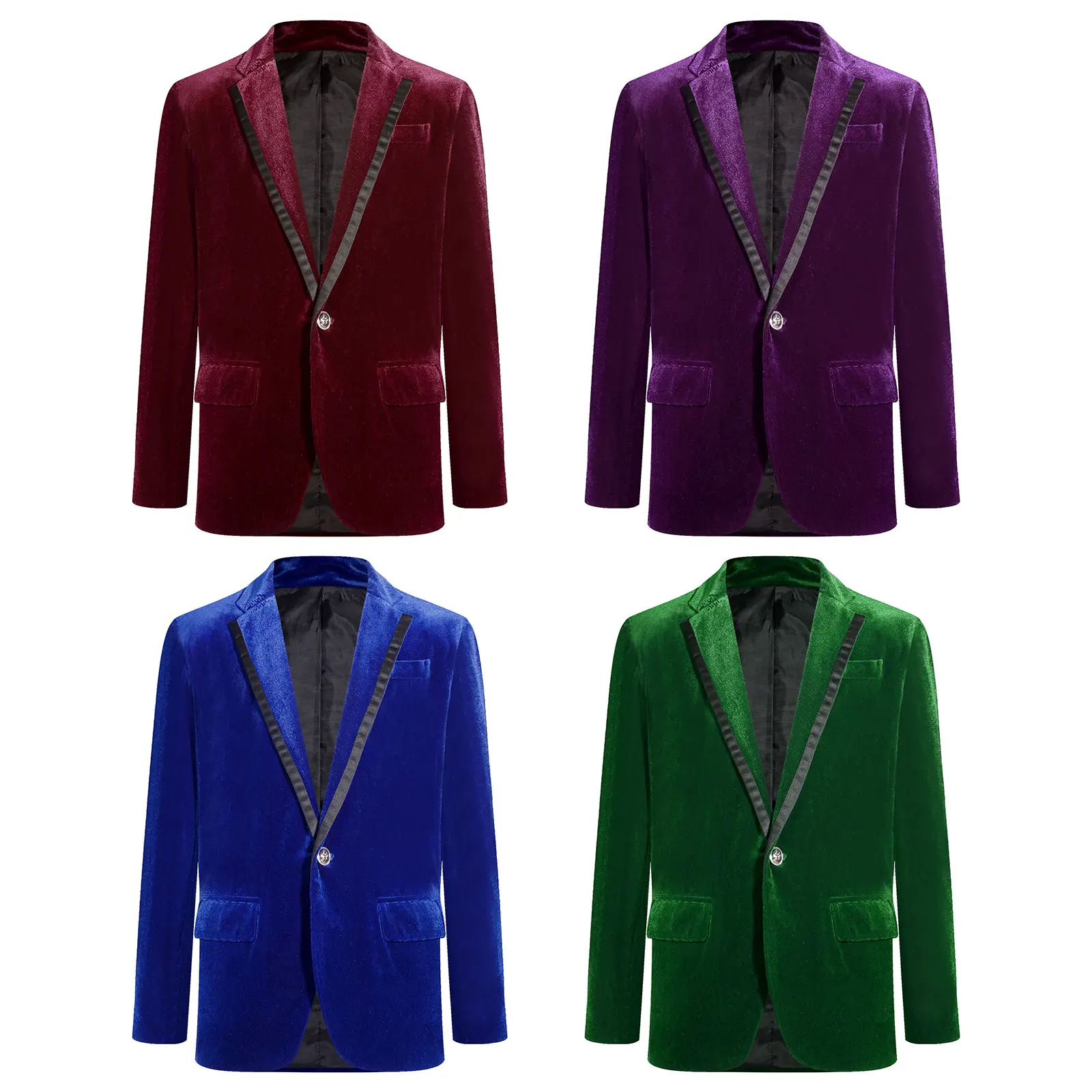 Chaqueta de terciopelo de caballero para niños, Blazer de traje para niños, abrigo Formal informal, 2 botones exteriores de prendas de vestir, boda, fiesta de cumpleaños, graduación - imagen 2