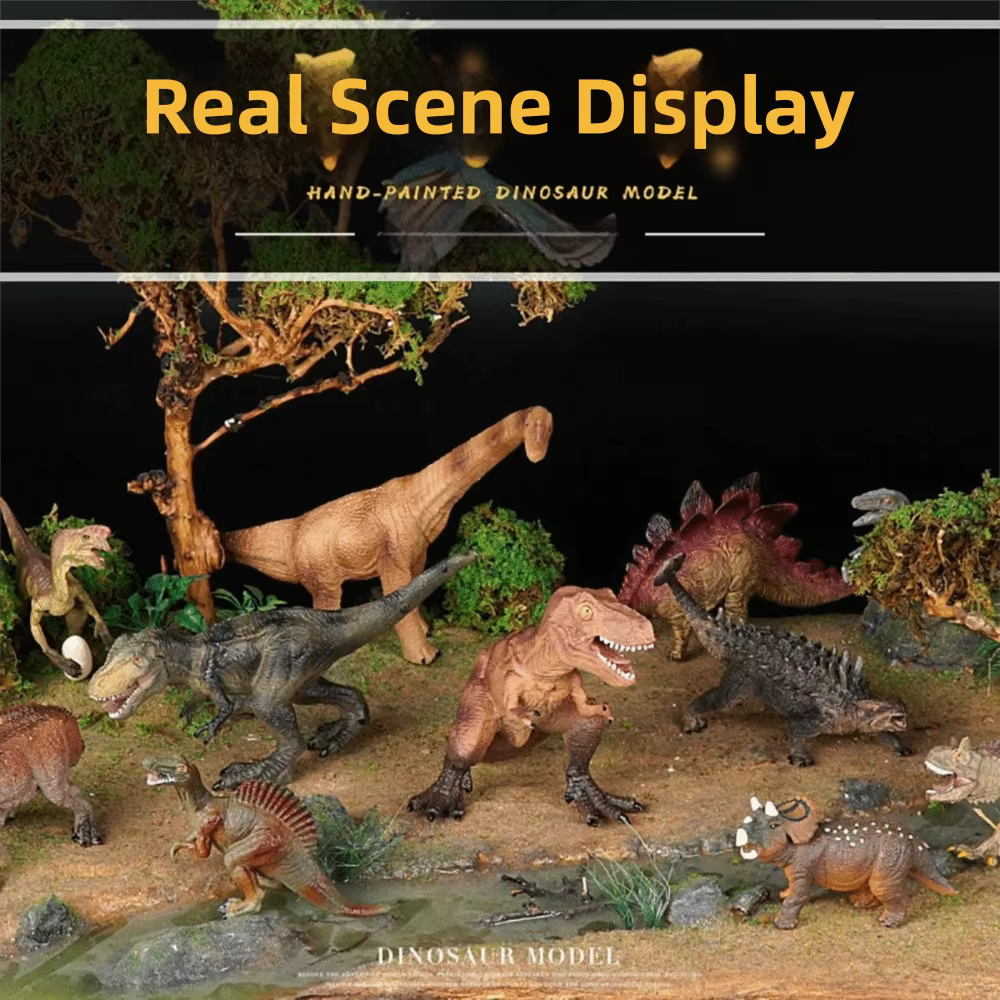 Figuras de dinosaurio goma realistas juguete educativo Jurásico - imagen 4