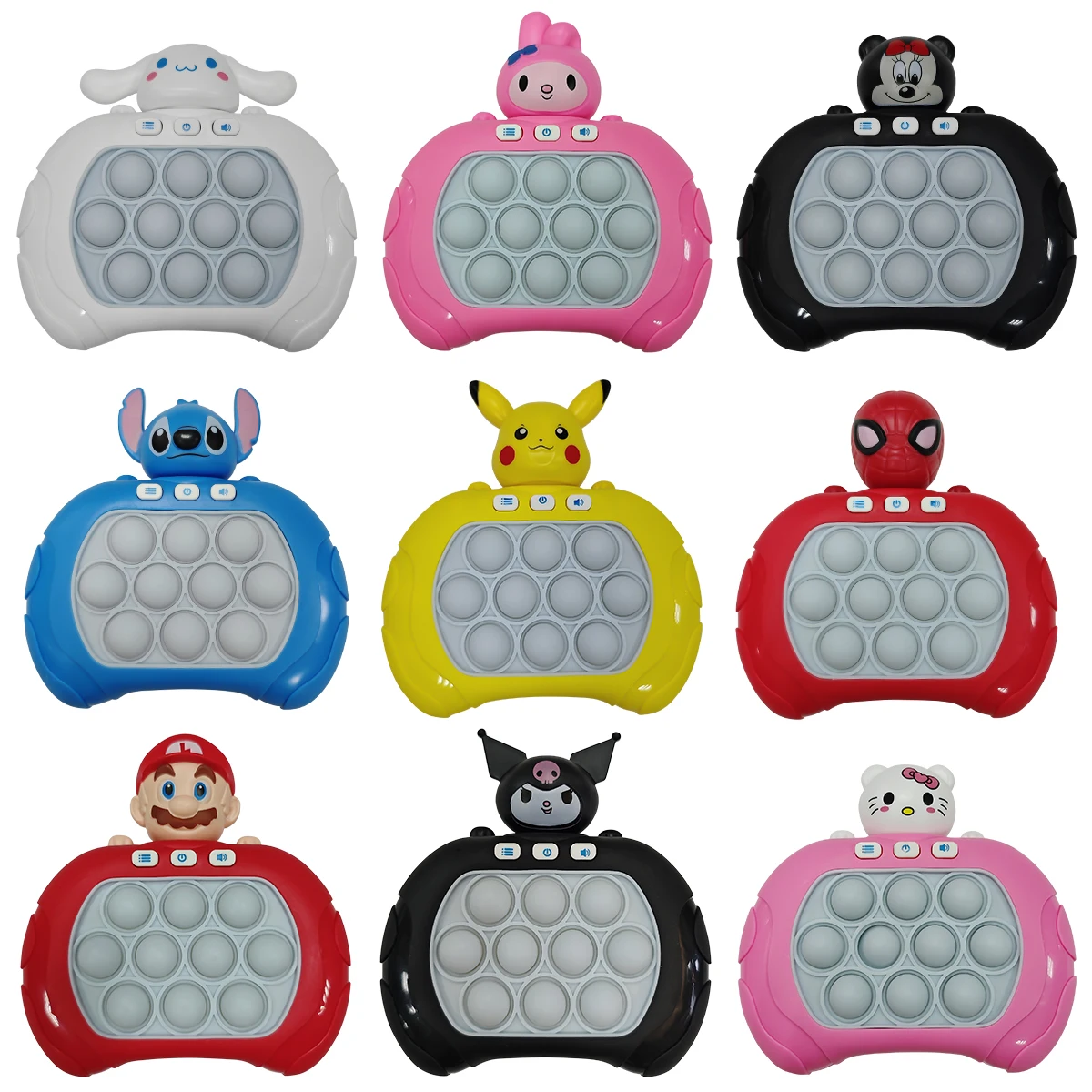 Nueva Sanrio Stitch máquina de juego de burbujas de empuje rápido para niños divertido exprimidor whac-a-mole juguete sensorial antiestrés nuevos regalos