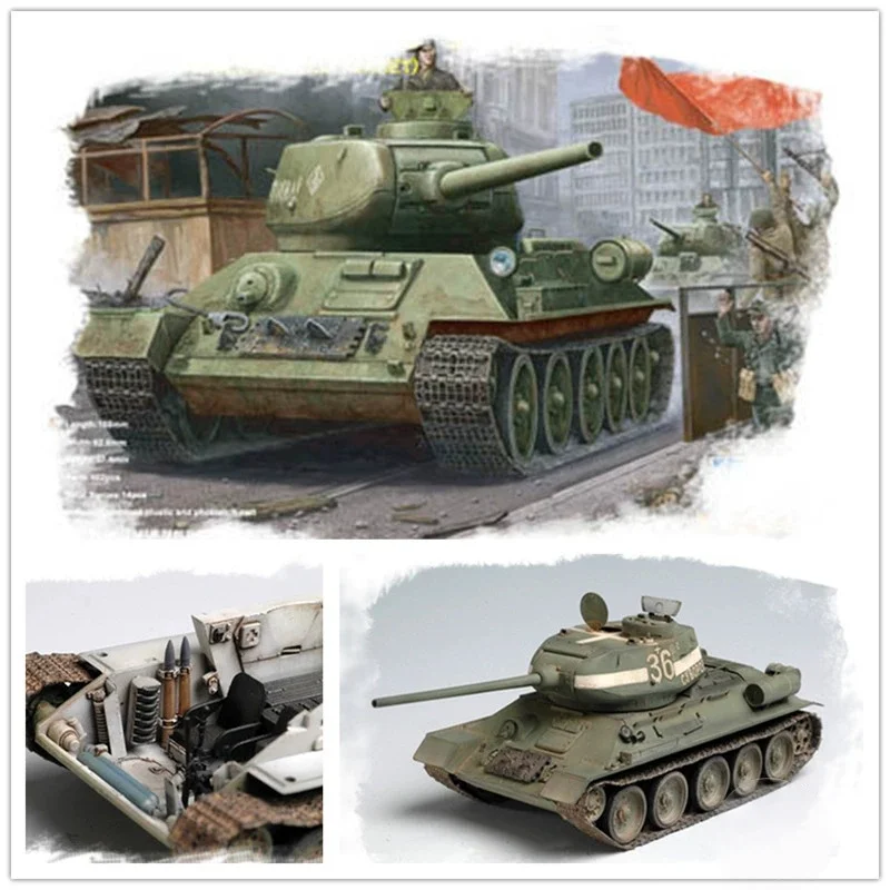 TRUMPETER 1/48 tanque ruso T-34/85 modelo de rompecabezas de ensamblaje de plástico