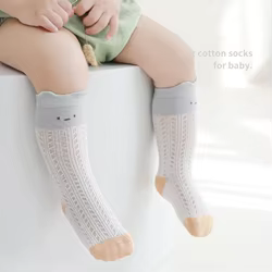 Calcetines largos con orejas estereoscópicas para bebé, medias de malla con dibujos animados, sin deshuesado, 0 a 5 años, novedad