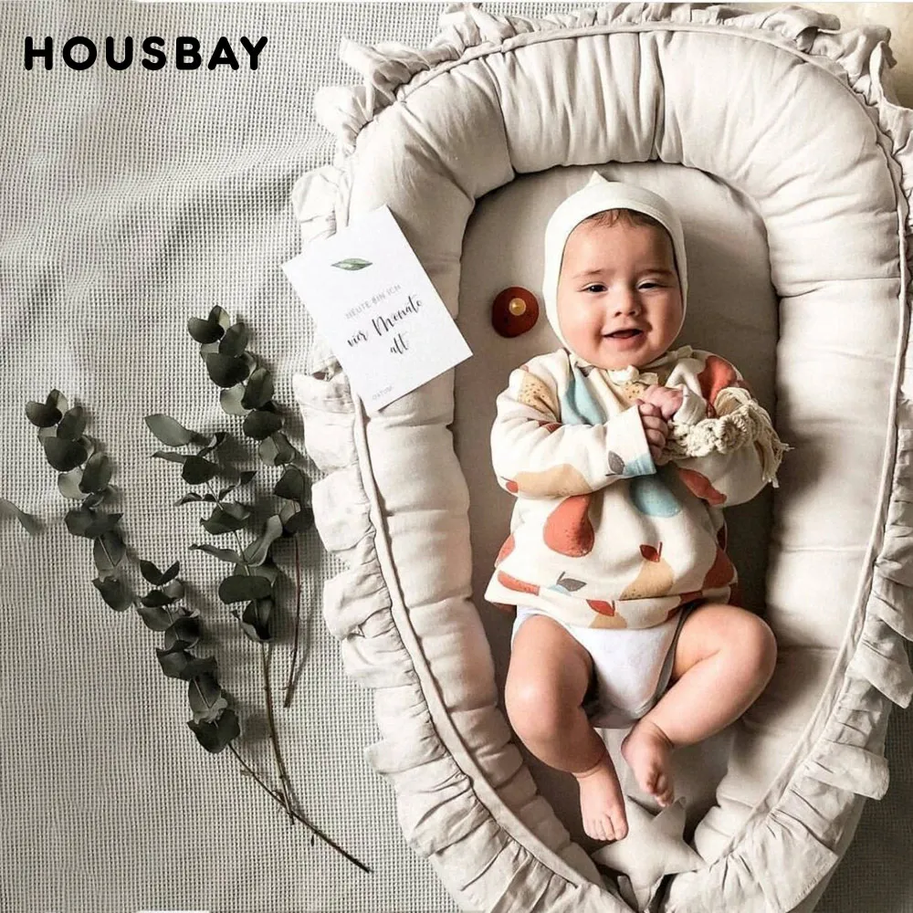 Nido bebé volantes - Vista principal recién nacidos diseño estrellas