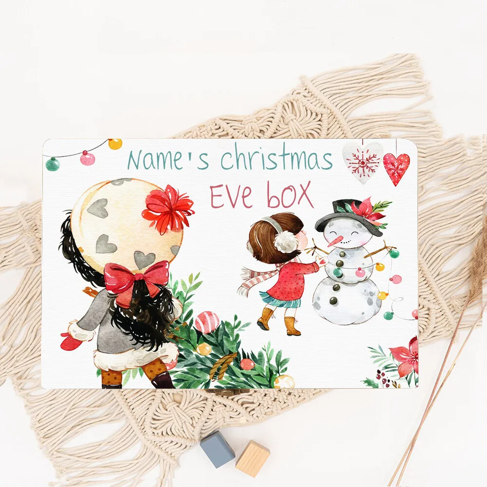 Caja de Nochebuena personalizada para niños – Recuerdo de fiesta en madera - imagen 4