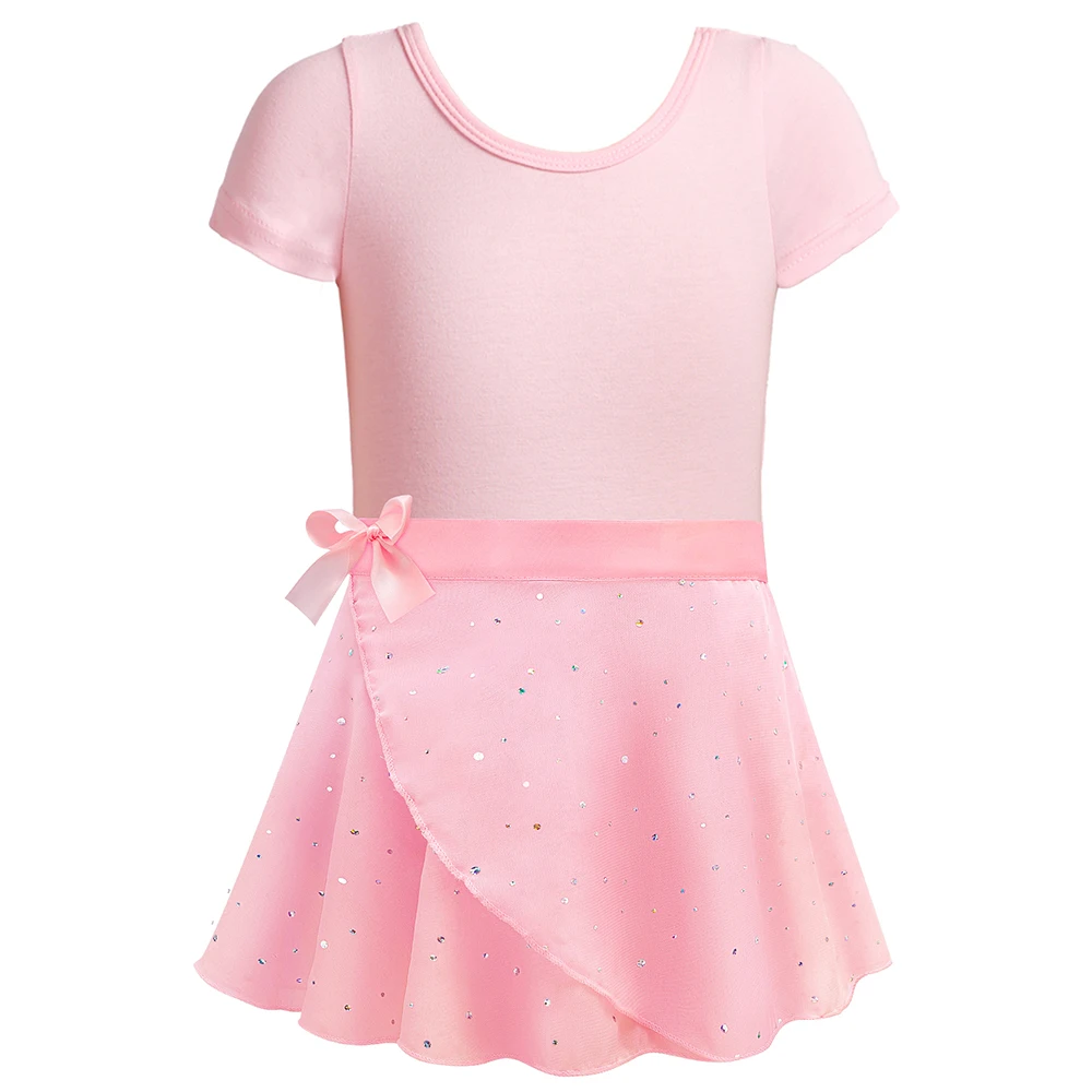 Leotardo de ballet infantil con falda desmontable y lazo