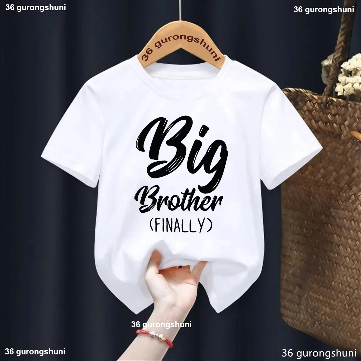 Camiseta con estampado de letras de Gran Hermano, camisa de anuncio de embarazo para niños, ropa Kawaii para niños, camiseta de manga corta de verano - imagen 2