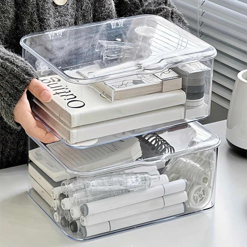 Caja de almacenamiento de acrílico transparente con diseño de concha: organizador multiusos para el hogar, la oficina, el baño y los elementos esenciales - imagen 5