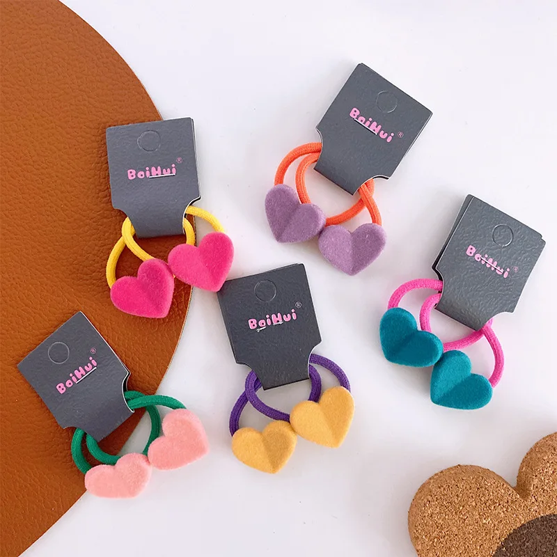 Diademas de terciopelo con corazón – Estilo coreano para bebé - imagen 2