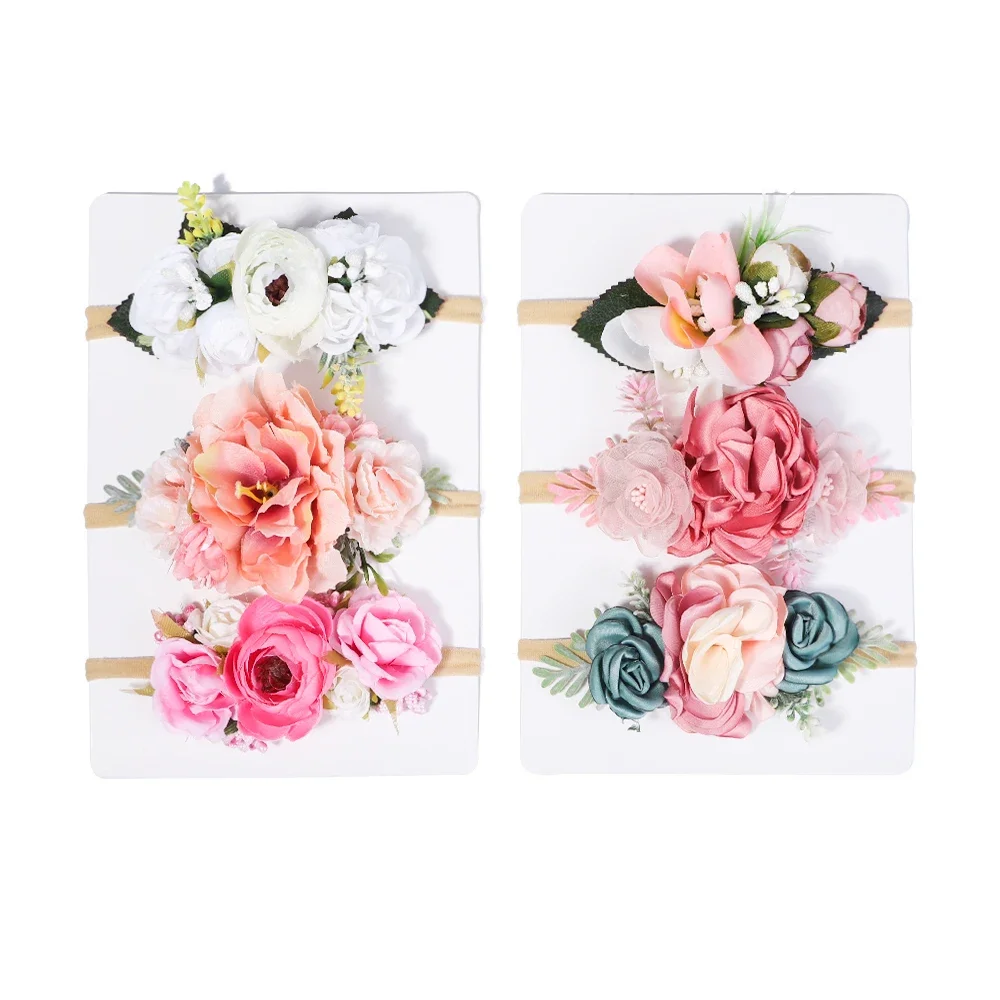Diademas florales elásticas para bebé y niña, cómoda