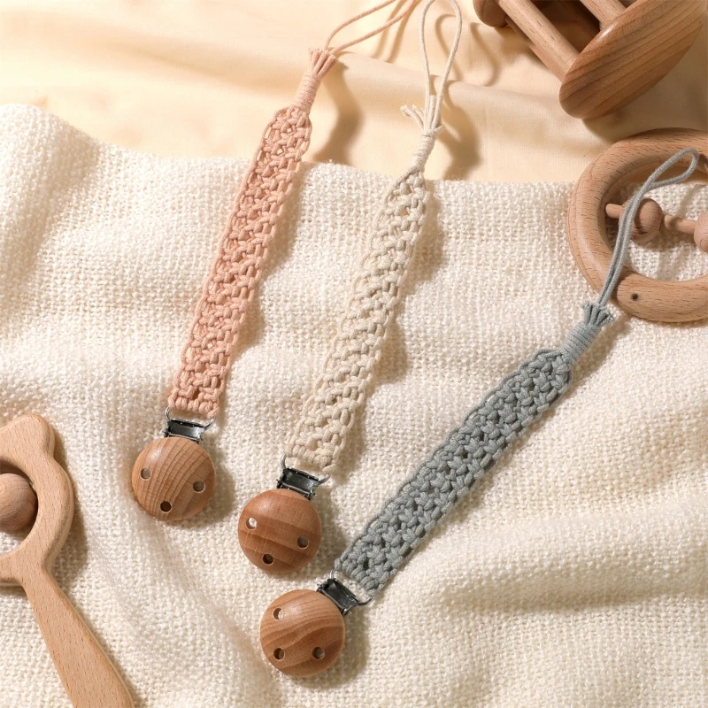 Sujetachupetes de madera de haya con estilo vintage artesanal - imagen 2