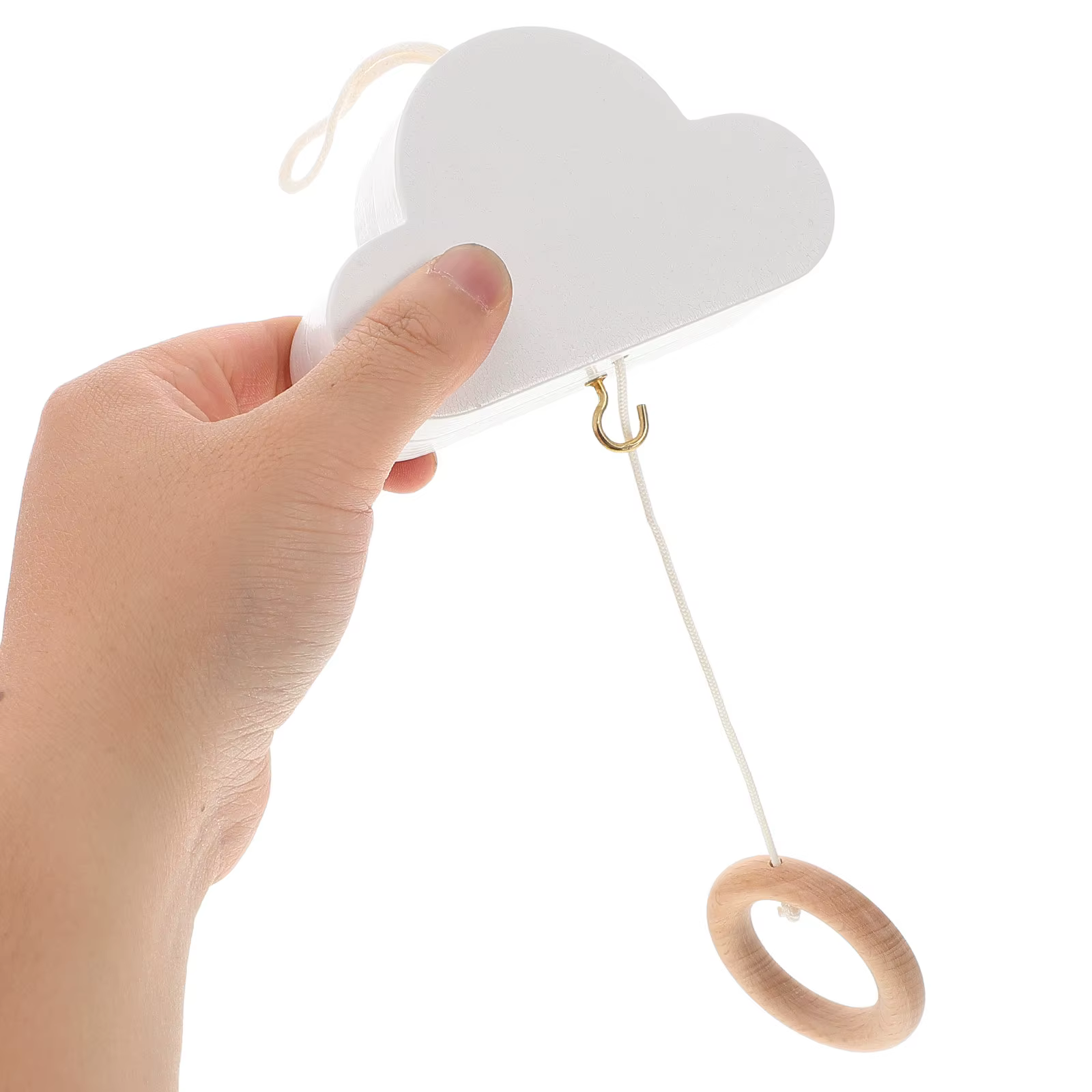 Móvil nube para cuna de bebé – Decoración minimalista boho - imagen 3